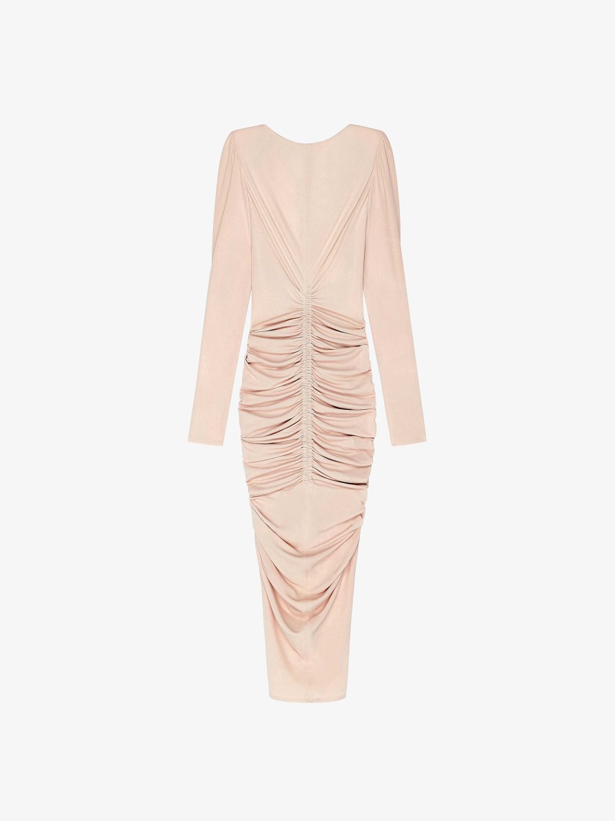 Women Givenchy Dresses | Ruched Dress In Crepe Blush Pink