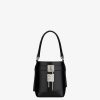 Women Givenchy Mini & Micro Bags | Micro Shark Lock Bucket Bag In Box Leather Black