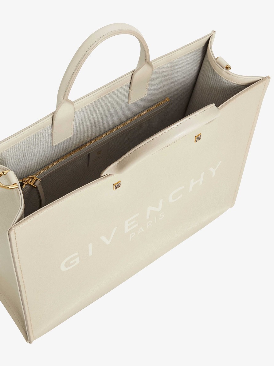 Women Givenchy G-Tote | Medium G-Tote Shopping Bag In Leather Natural Beige