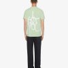 Men Givenchy T-Shirts | Slim Fit T-Shirt In Cotton With Givenchy Prints Aqua Green