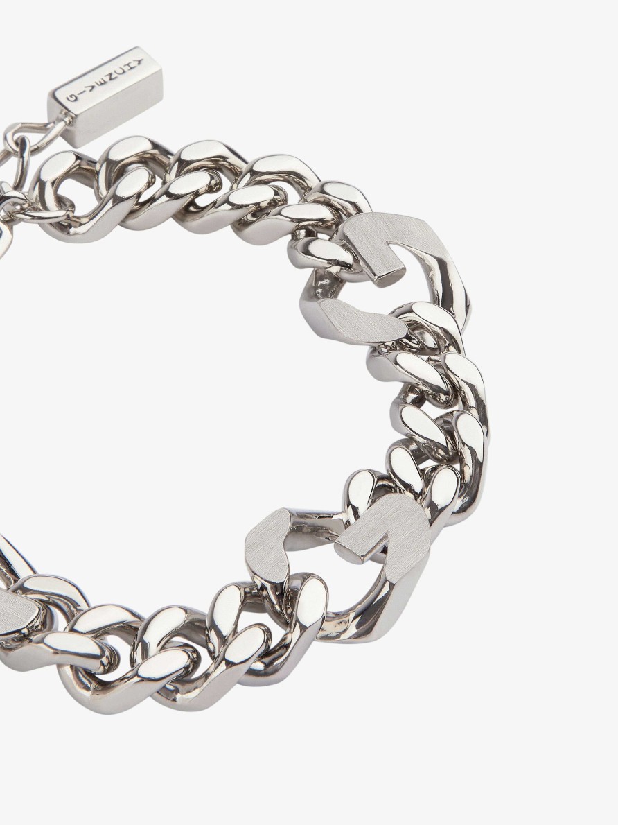 Men Givenchy Jewelry | G Chain Bracelet In Metal Silvery