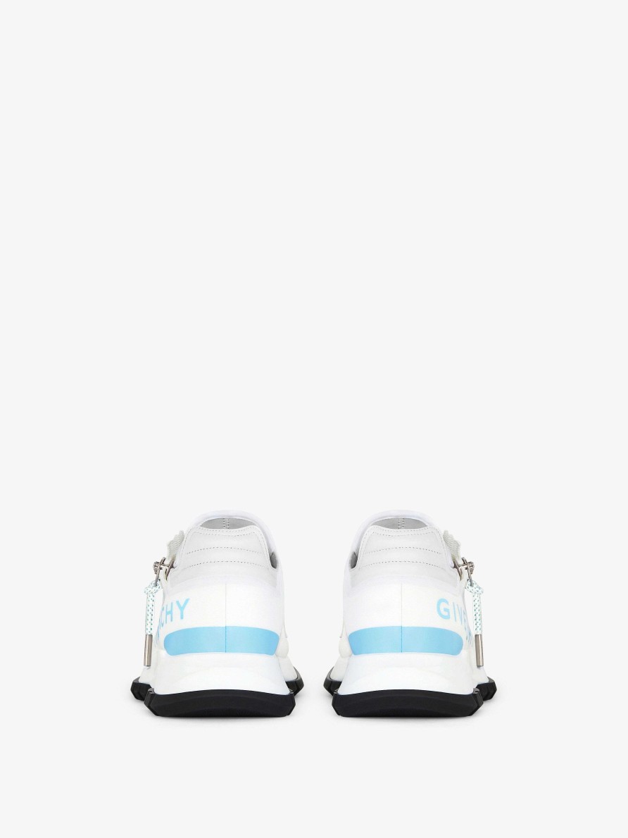 Women Givenchy Sneakers | Spectre Runner Sneakers In Synthetic Fiber With Zip White/Blue