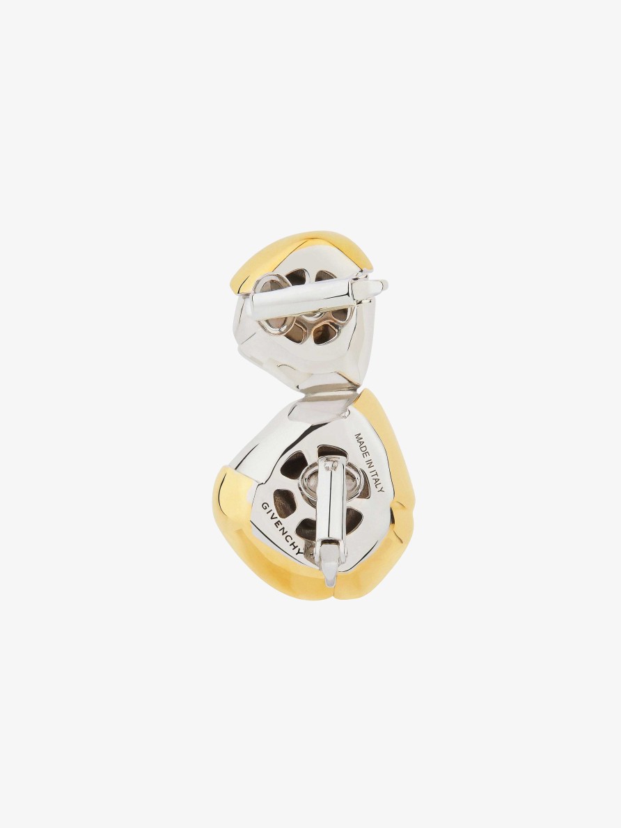 Women Givenchy Jewelry | Flower Clip Earring In Metal With Crystals Golden/Silvery