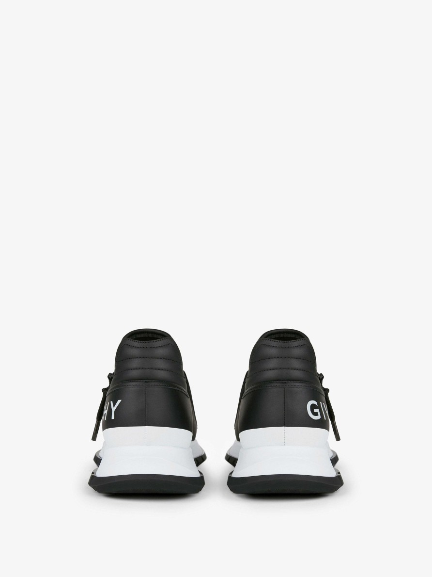 Men Givenchy Sneakers | Spectre Runner Sneakers In Leather With Zip Black/White