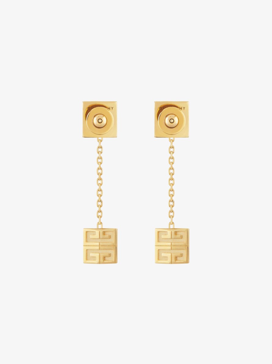 Women Givenchy Jewelry | 4G Pendant Earrings In Metal Golden Yellow