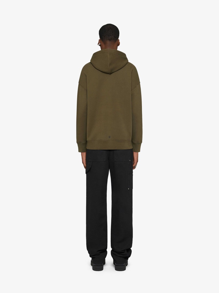 Men Givenchy Sweatshirts & Hoodies | Givenchy Archetype Slim Fit Hoodie In Fleece Khaki