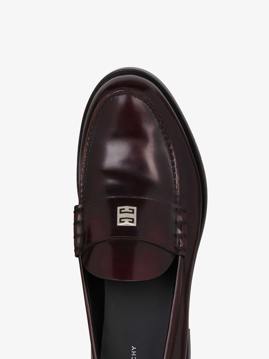 Men Givenchy Boots & Derbies | Mr G Loafers In Leather Burgundy