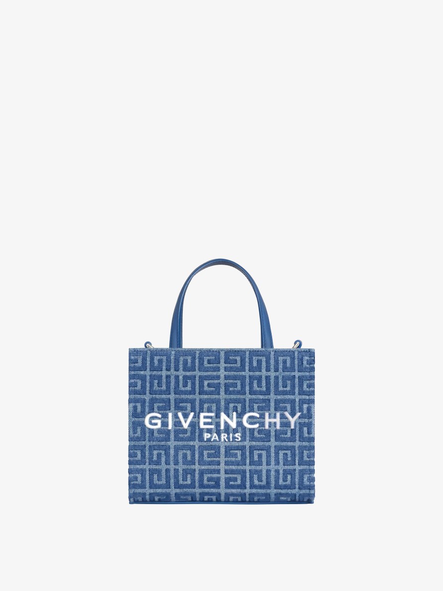 Women Givenchy G-Tote | Mini G-Tote Shopping Bag In 4G Denim Medium Blue