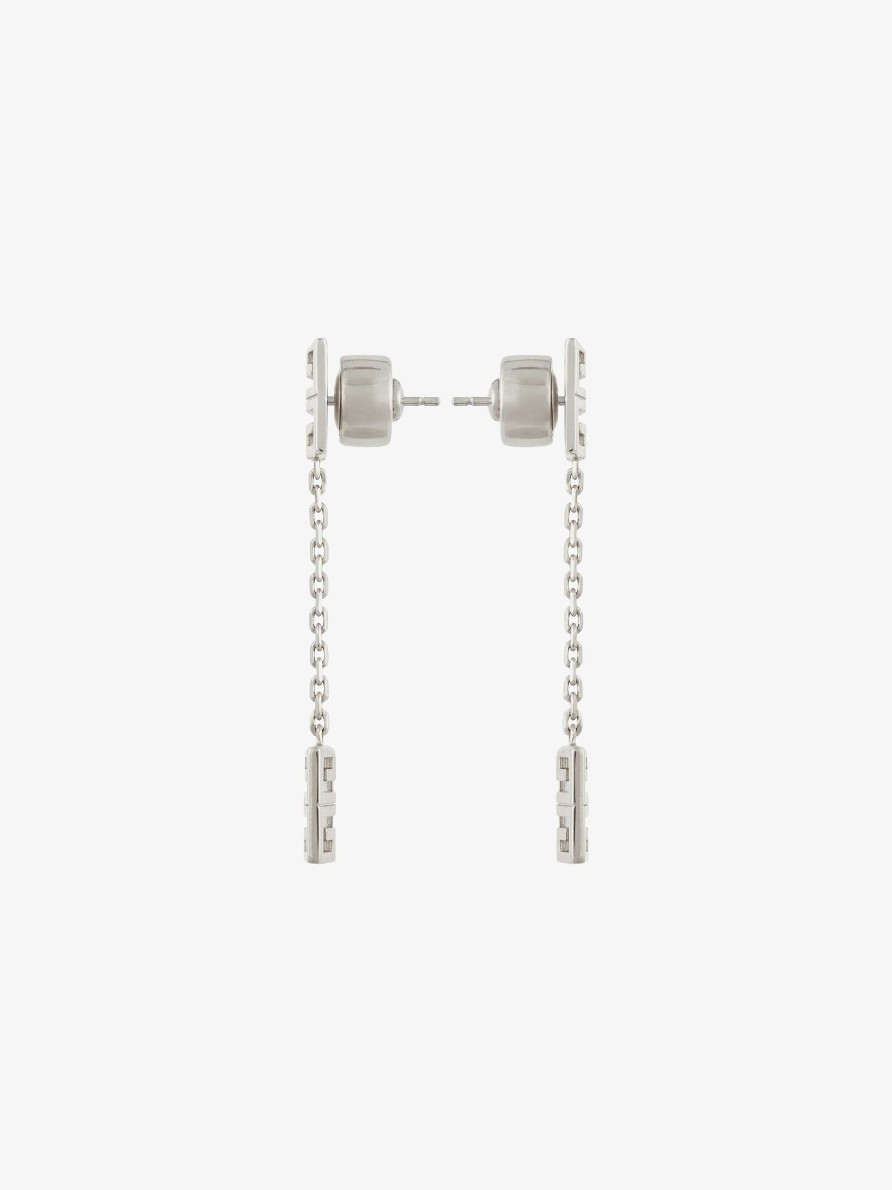 Women Givenchy Jewelry | 4G Pendant Earrings In Metal Silvery