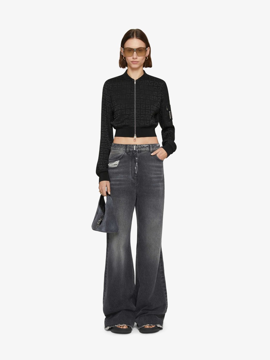 Women Givenchy Pants | Oversized Jeans In Denim Black