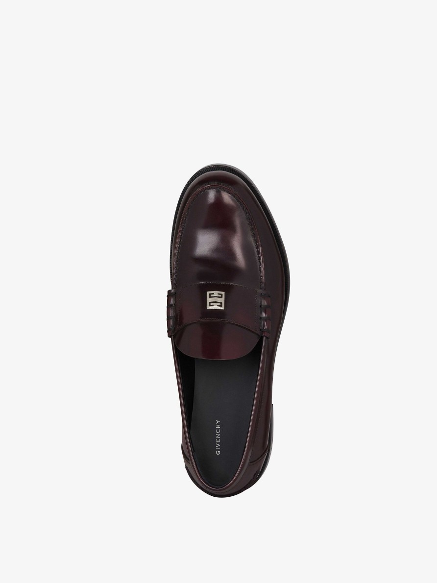 Men Givenchy Boots & Derbies | Mr G Loafers In Leather Burgundy