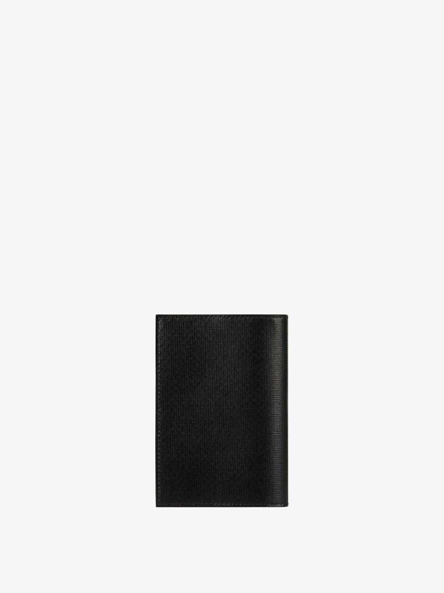 Men Givenchy Small Leather Goods | Givenchy Passport Cover In 4G Classic Leather Black