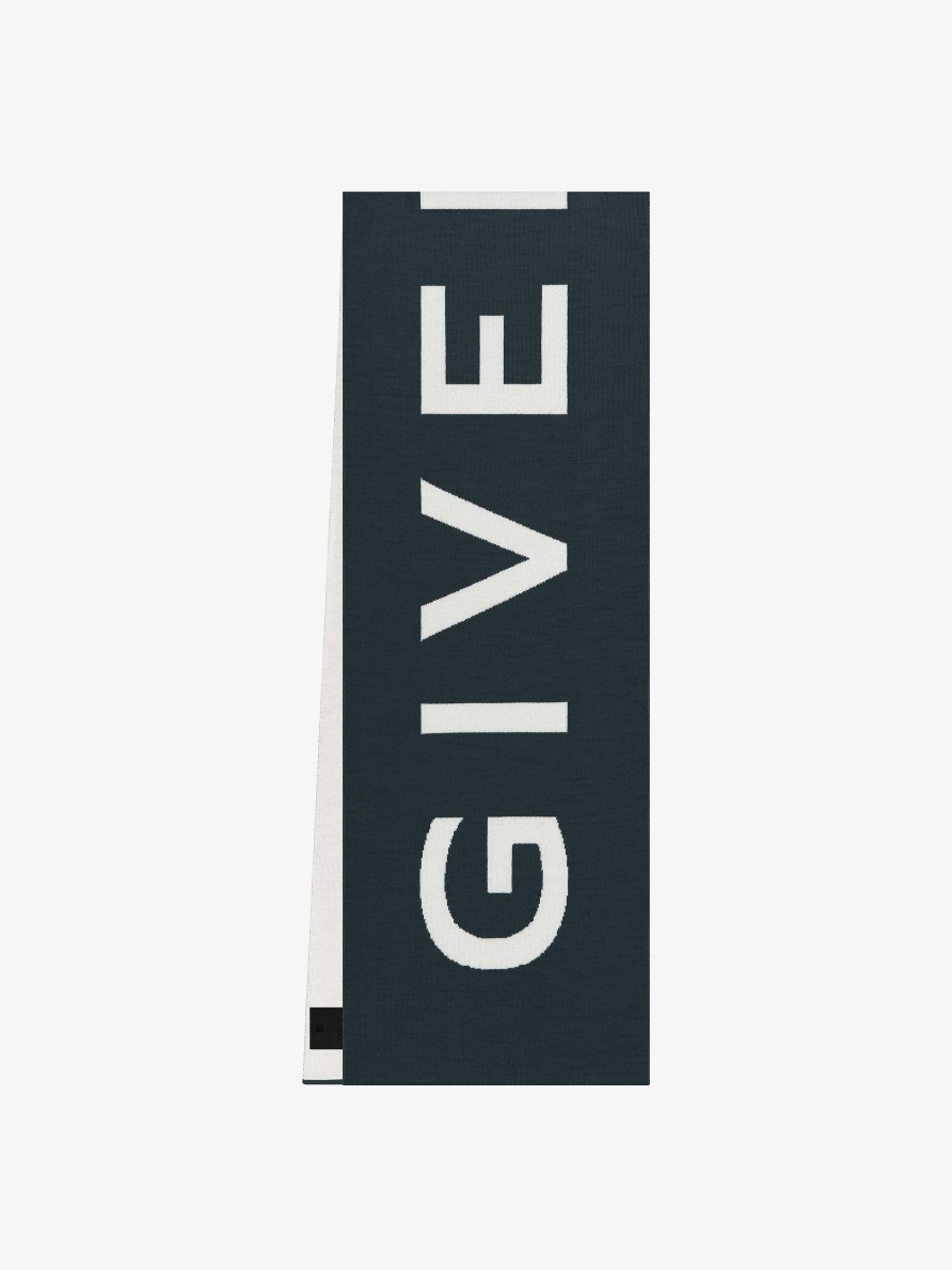 Men Givenchy Scarves & Ties | Givenchy Scarf In Wool Green Forest