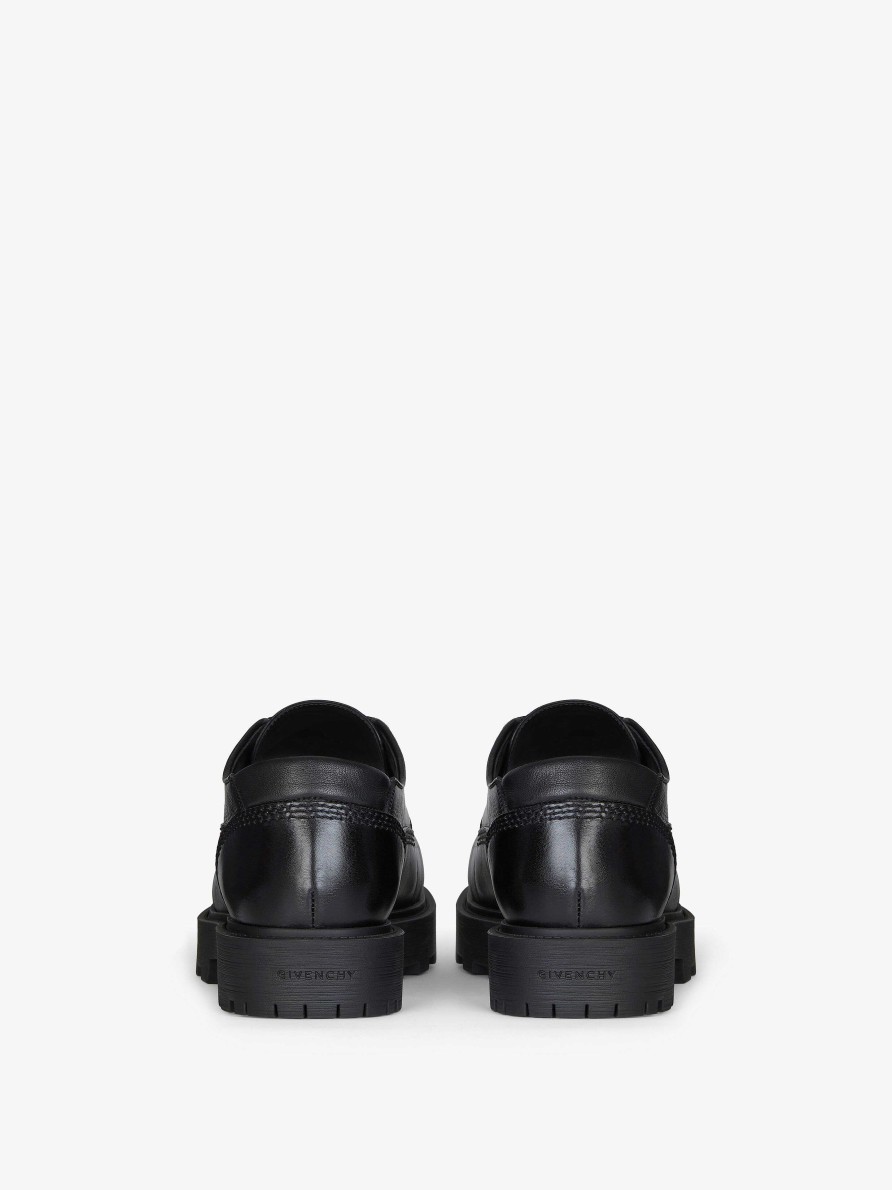 Men Givenchy Boots & Derbies | Storm Derbies In Leather Black