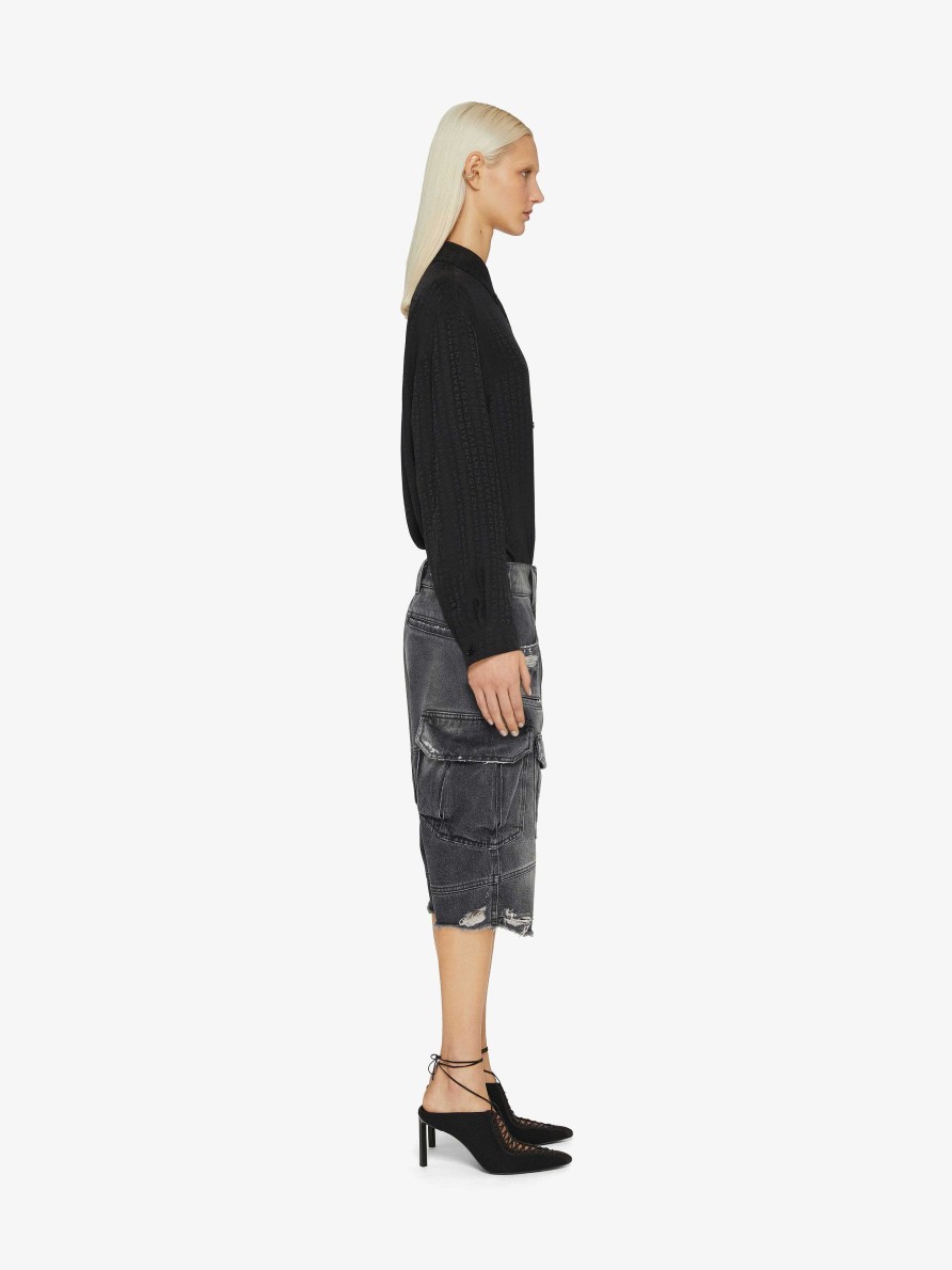 Women Givenchy Tops & Shirts | Oversized Shirt In Givenchy Silk Black