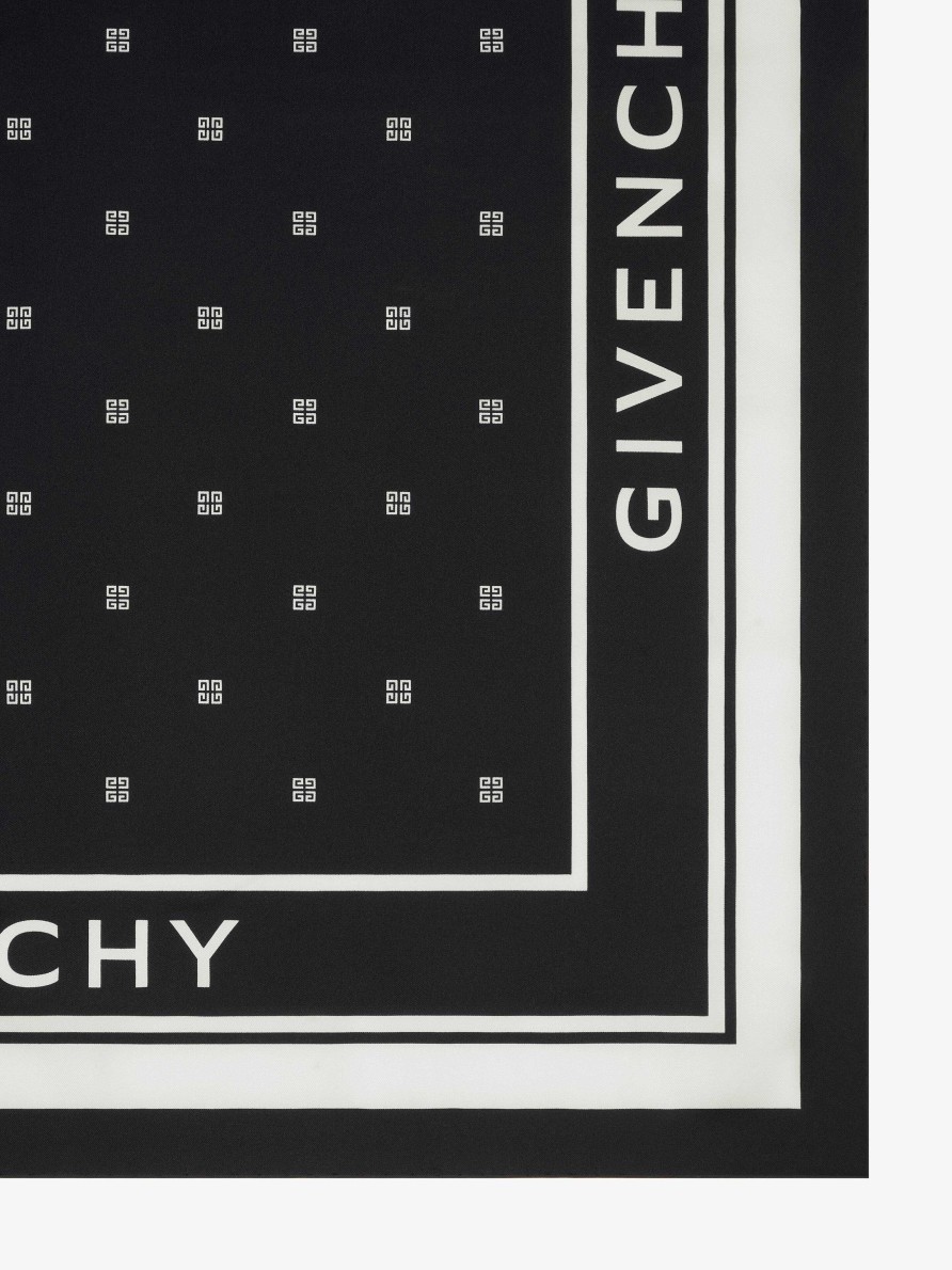 Women Givenchy Scarves | Square In 4G Silk Black/White