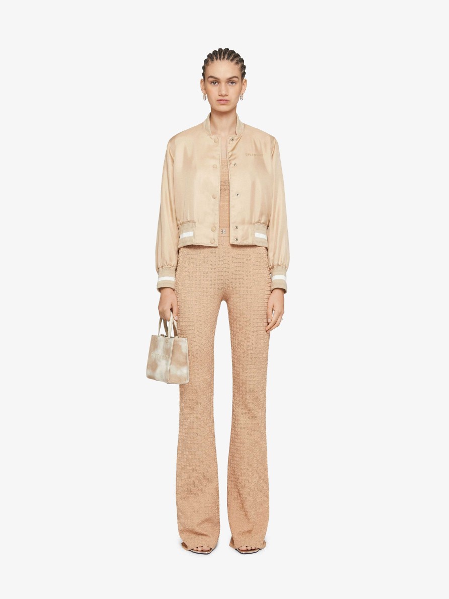 Women Givenchy Pants | Flare Pants In 4G Mini Jacquard Tan