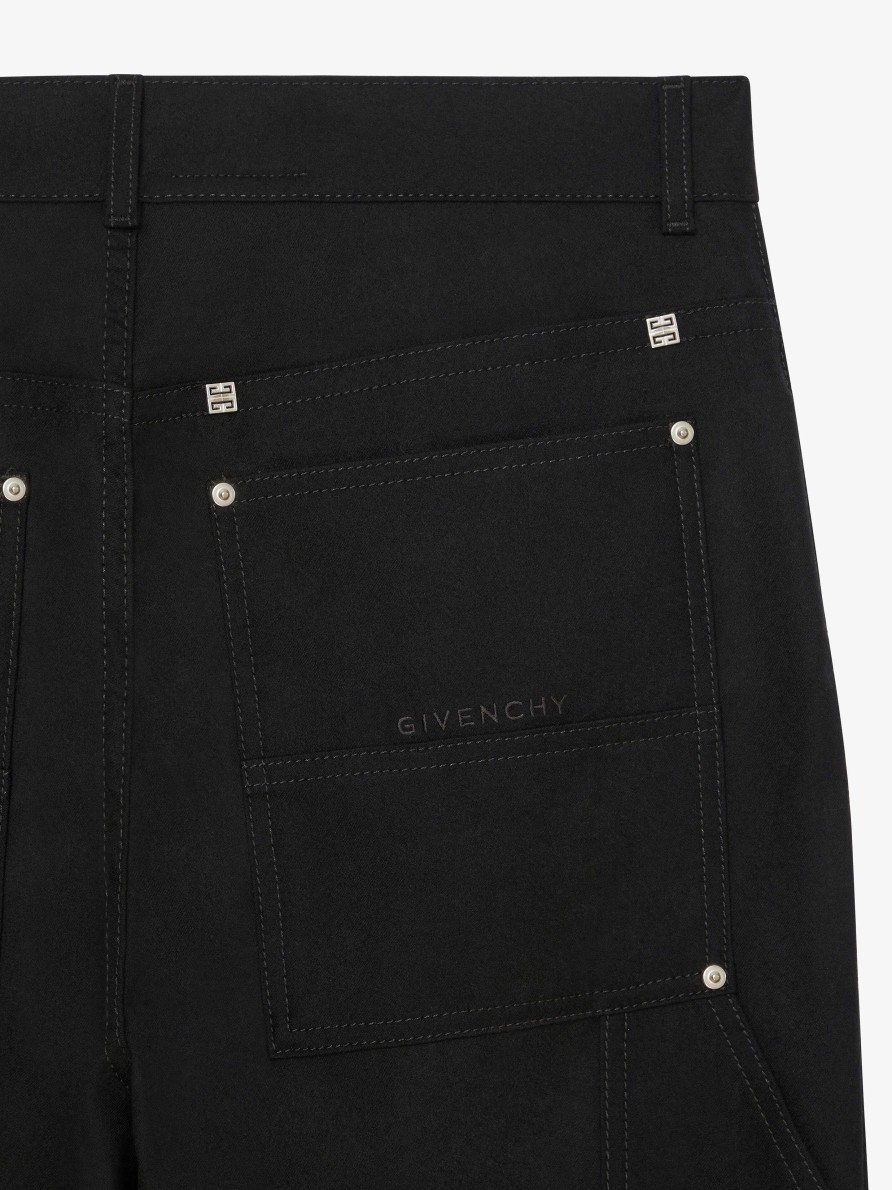 Men Givenchy Pants | Carpenter Pants In Wool Flannel Black