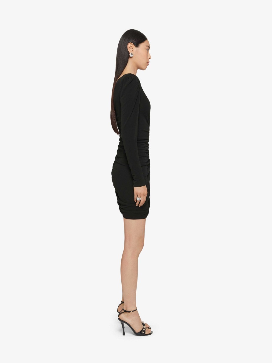 Women Givenchy Dresses | Ruched Dress In Crepe Black