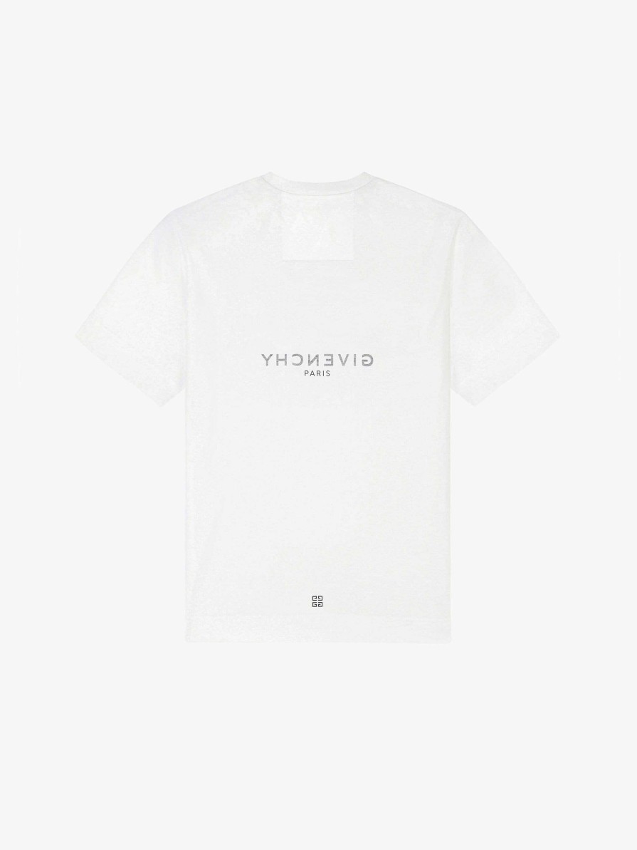 Men Givenchy T-Shirts | Givenchy Reverse Oversized T-Shirt In Cotton White