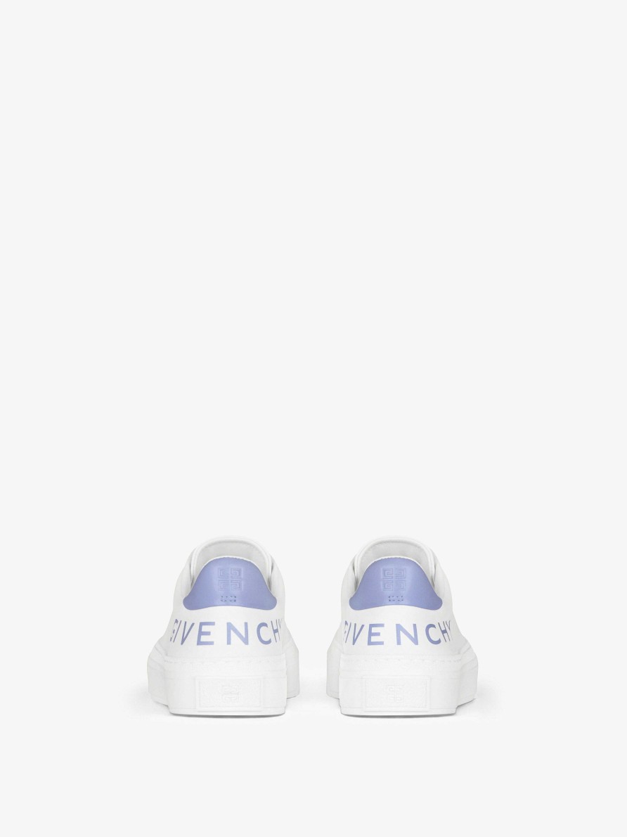 Women Givenchy Sneakers | Givenchy City Sport Sneakers In Leather White/Lilac