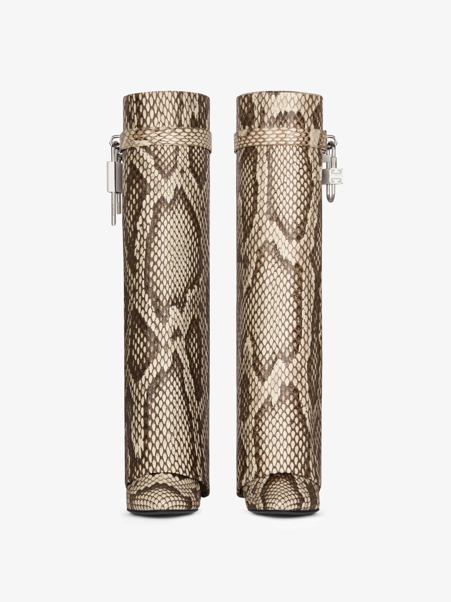 Women Givenchy Boots & Booties | Shark Lock Boots In Python Grey/Natural