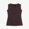 Women Givenchy Tops & Shirts | Top In Crepe With Satin Back With Buttons And Pleated Effect Dark Brown