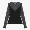 Women Givenchy Tops & Shirts | Top In Bi-Material 4G Pattern Black