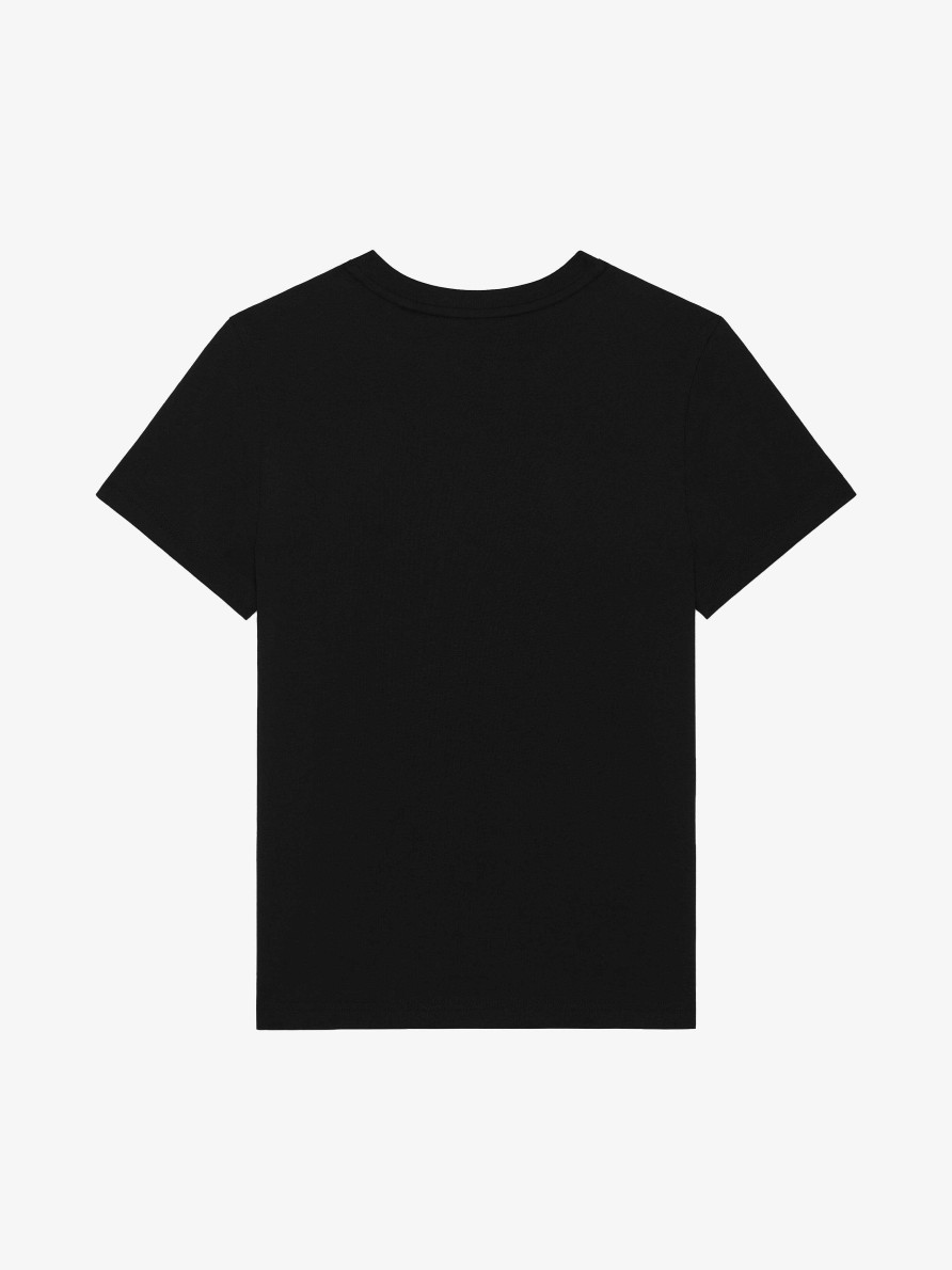 Men Givenchy Boy (4 To 12 Years) | T-Shirt In Embroidered Jersey Black