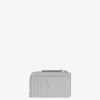 Women Givenchy Small Leather Goods | Voyou Zipped Card Holder In Leather Light Grey