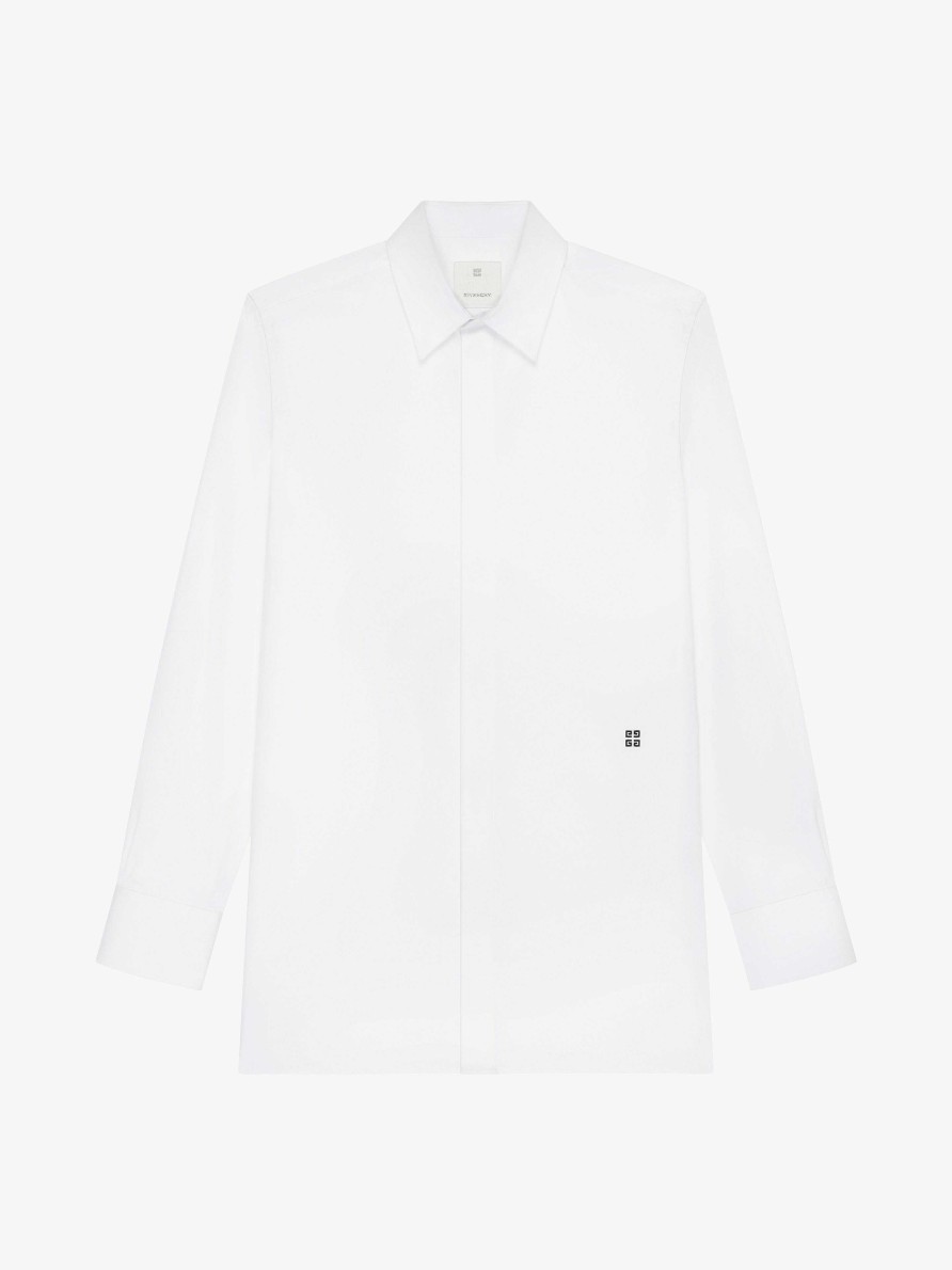 Men Givenchy Shirts | Shirt In Poplin White/Black