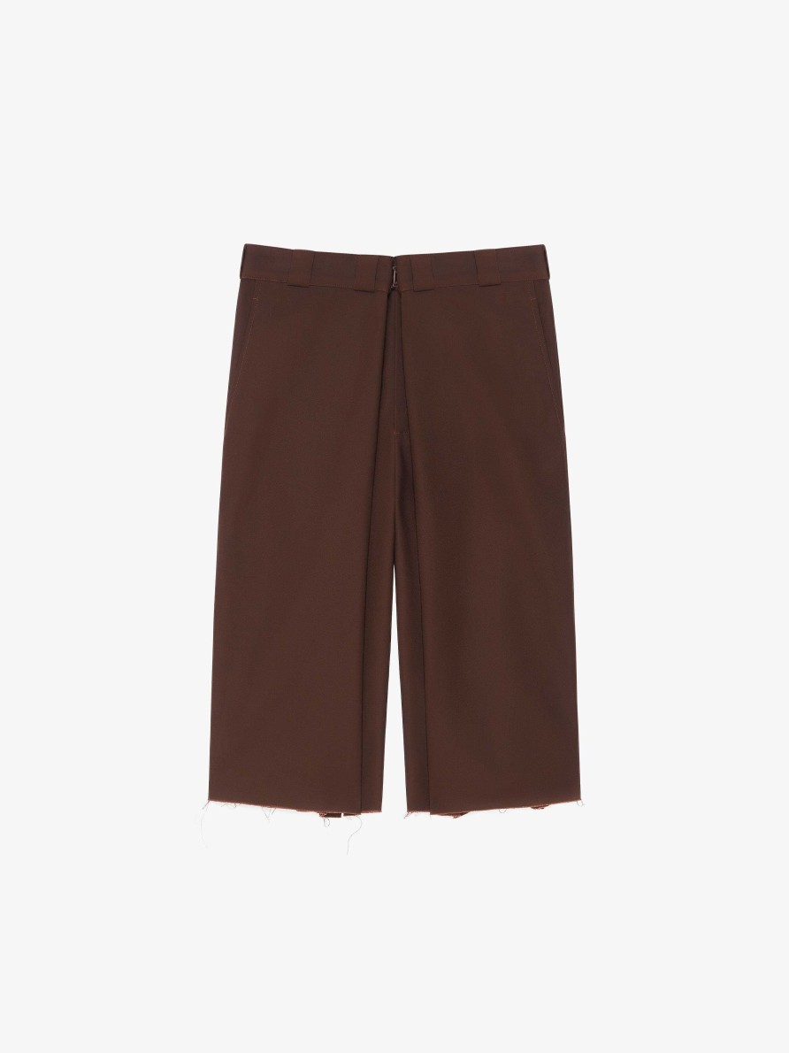 Men Givenchy Shorts | Extra Wide Chino Bermuda Shorts In Canvas Brown