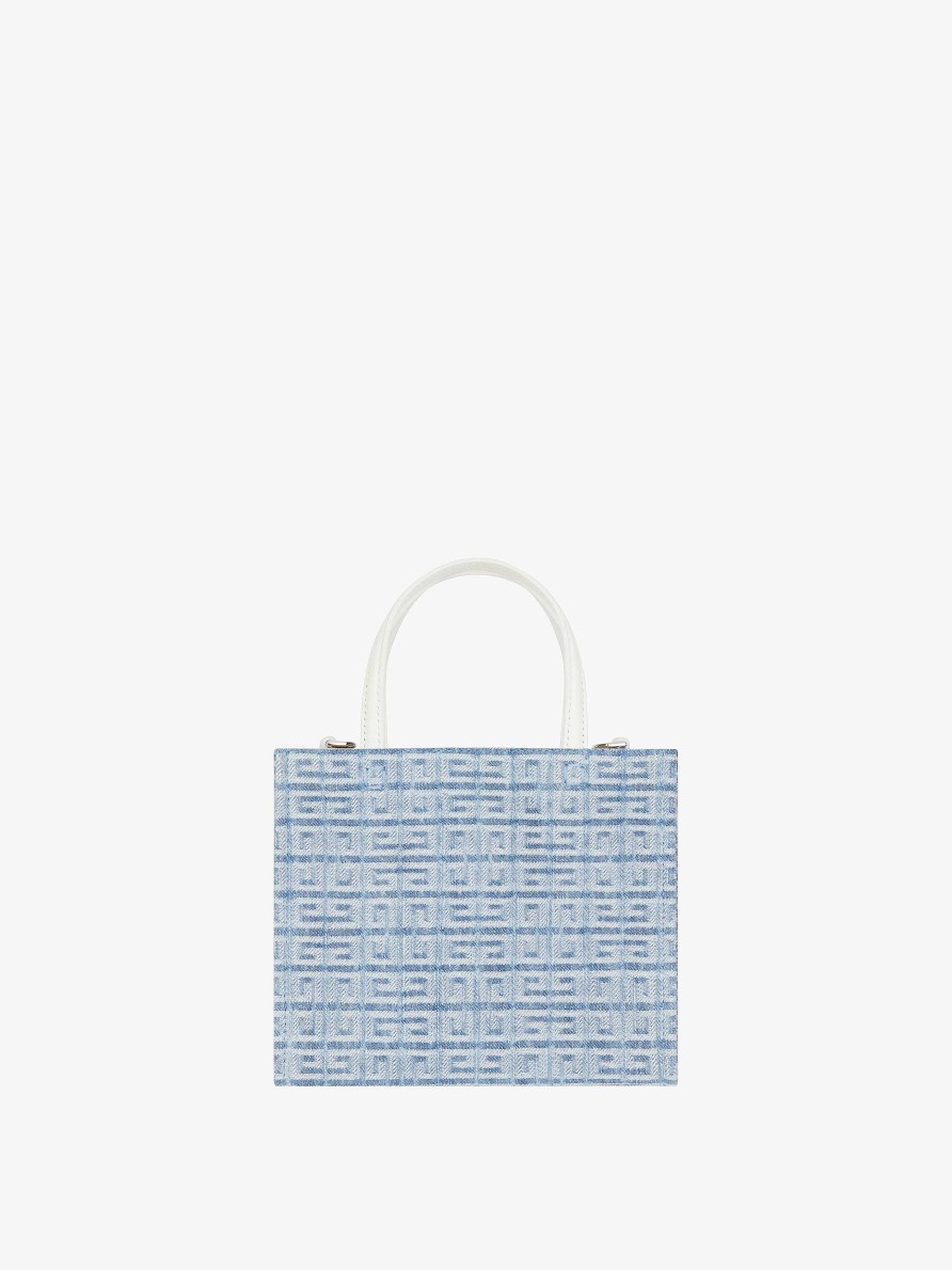 Women Givenchy G-Tote | Mini G-Tote Shopping Bag In 4G Denim Light Blue