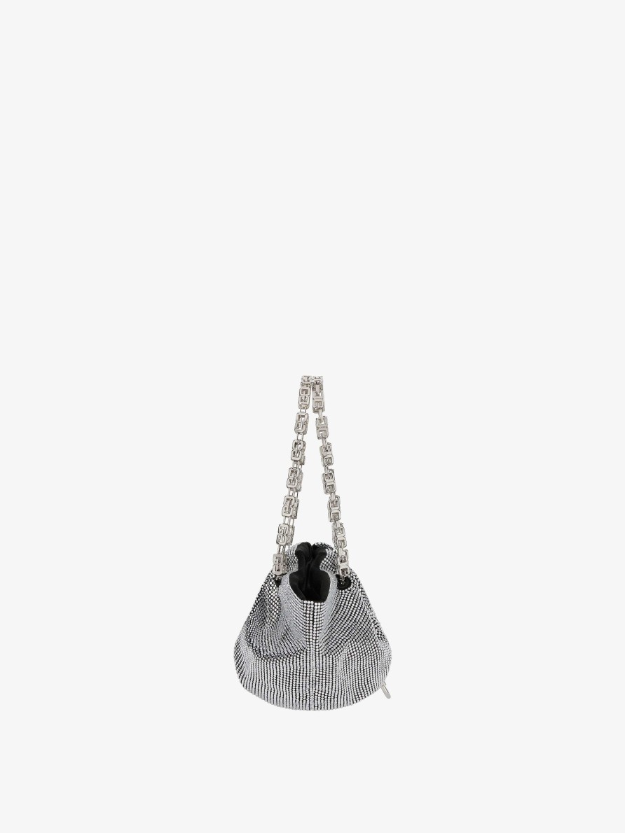 Women Givenchy Mini & Micro Bags | Mini Kenny Bag In Satin With Strass Black