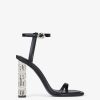 Women Givenchy Heels | G Cube Sandals In Leather Black