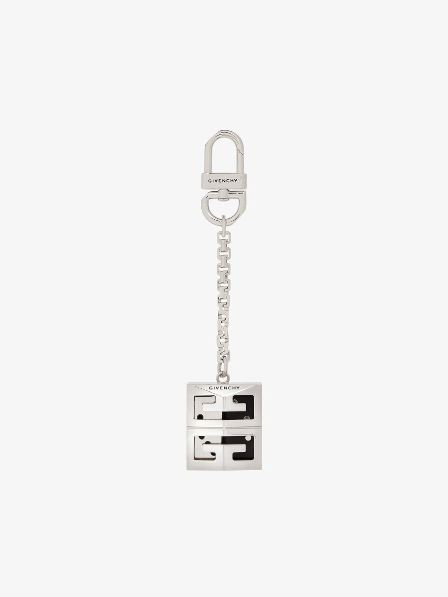 Men Givenchy Other Accessories | 4G Lock Dice Holder Keyring Silvery