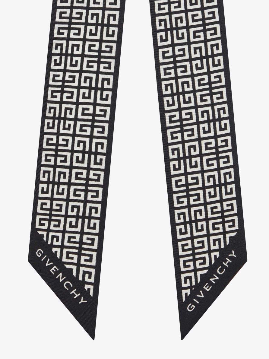 Women Givenchy Scarves | 4G Bandeau In Silk Black/White