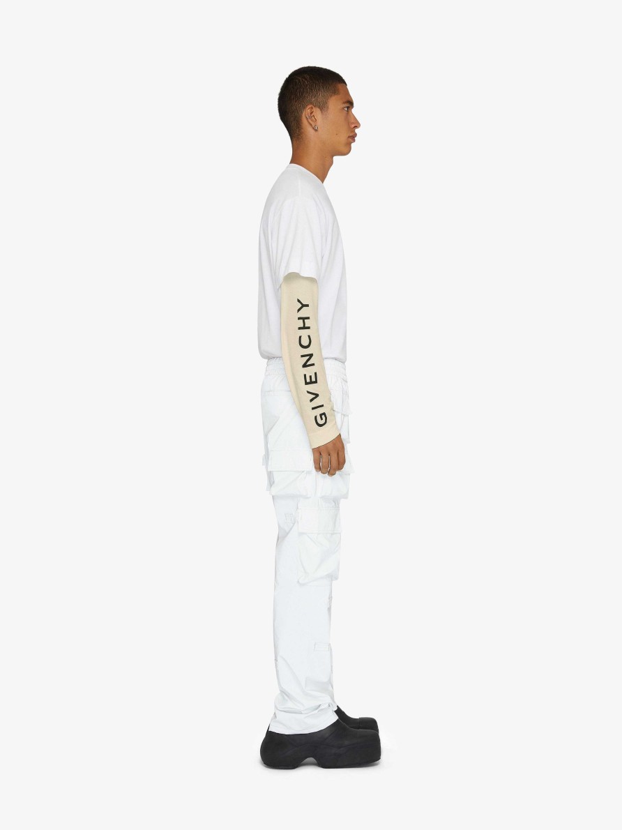 Men Givenchy T-Shirts | Givenchy Cut & Layer T-Shirt In Jersey White/Ecru