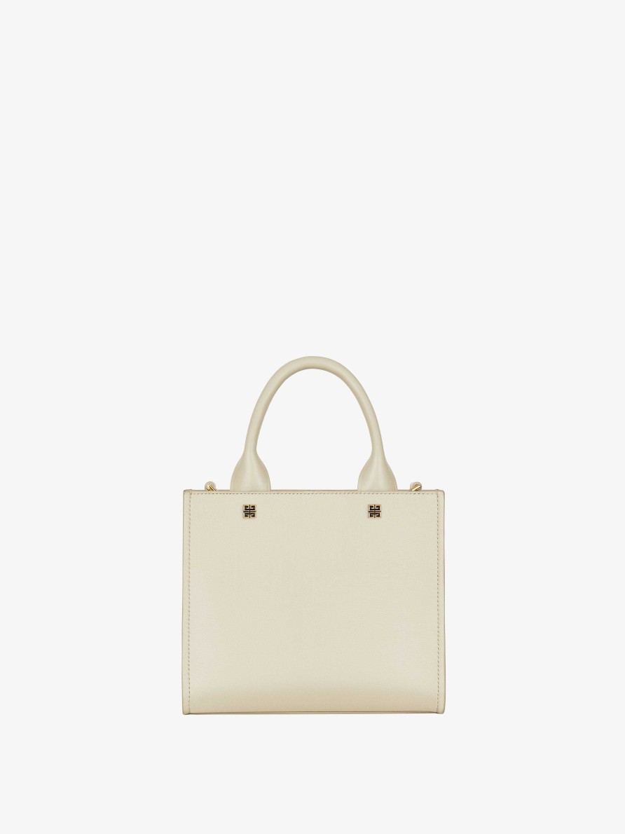 Women Givenchy G-Tote | Mini G-Tote Shopping Bag In Leather Natural Beige