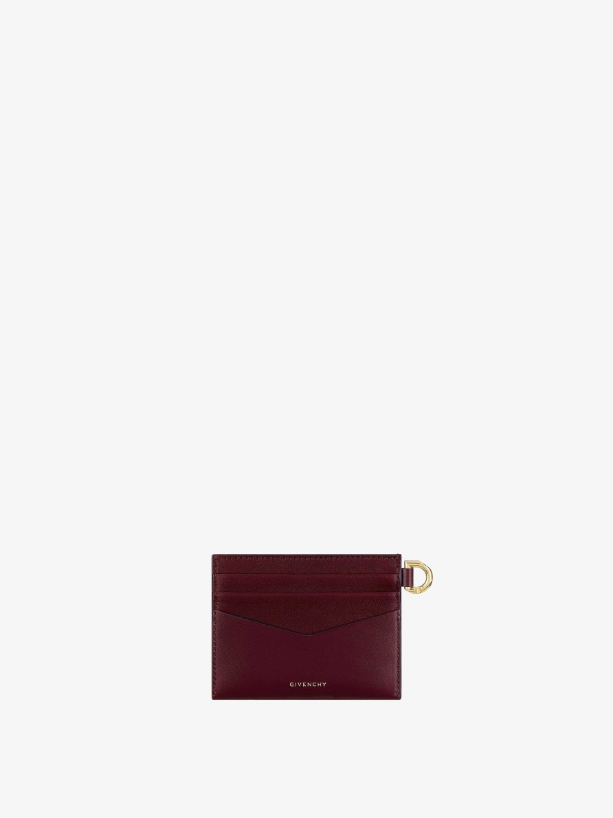 Women Givenchy Small Leather Goods | 4G Card Holder In Box Leather Oxblood Red