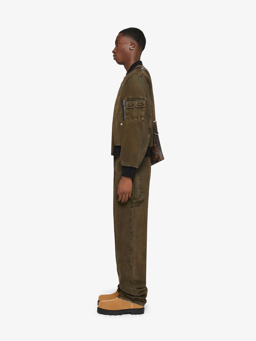 Men Givenchy Pants | Carpenter Pants In Denim Black/Khaki