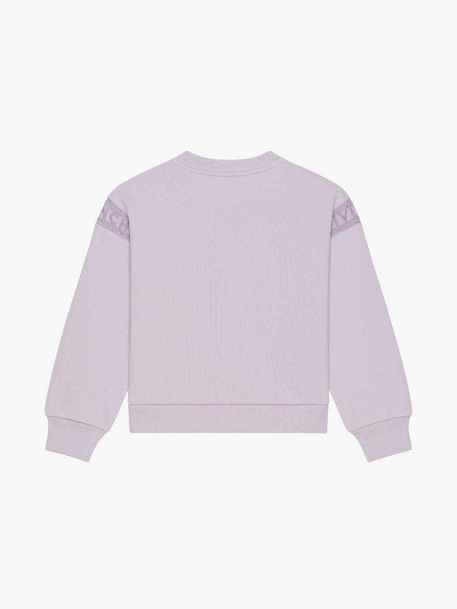 Women Givenchy Girl (4 To 12 Years) | Hoodie In Fleece With Givenchy Bands Lilac