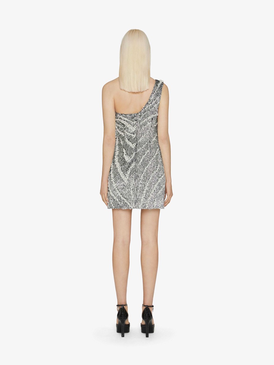 Women Givenchy Dresses | Asymmetrical Dress With Sequin And Pearl Embroidery Shinny Gun Metal