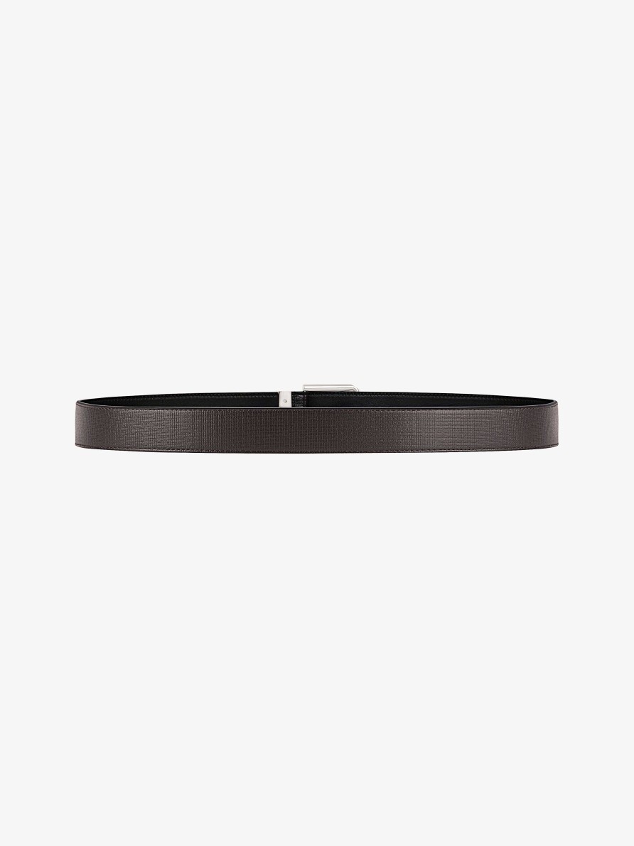 Men Givenchy Belts | Gentleman Belt In 4G Classic Leather Dark Brown