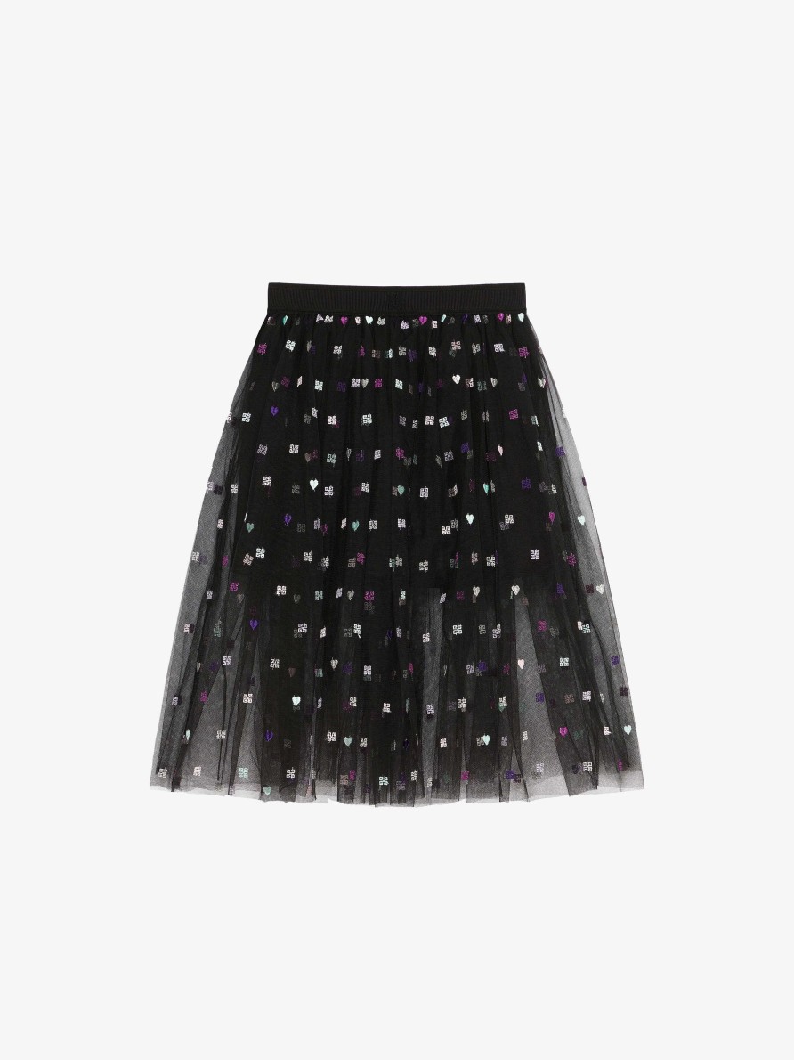 Women Givenchy Girl (4 To 12 Years) | Skirt In 4G Tulle Black