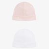 Men Givenchy Baby (1 Month To 3 Years) | Two Beanies In Knit Gift Set White/Pink