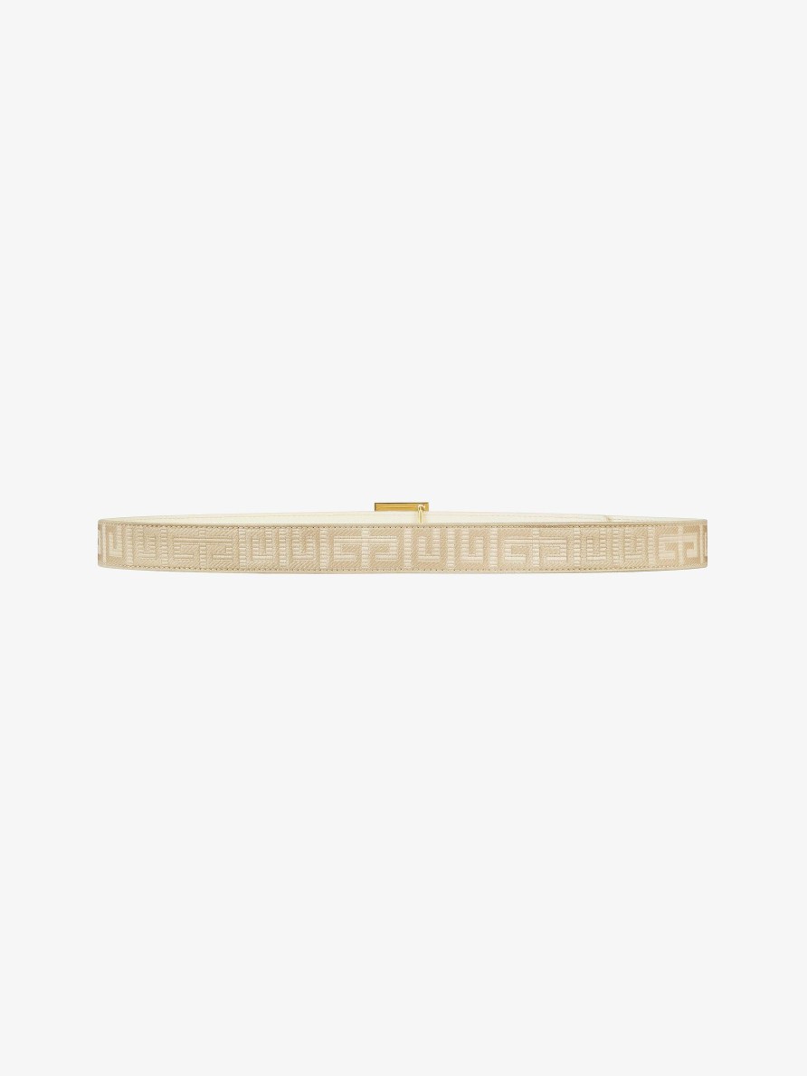 Women Givenchy Belts | 4G Reversible Belt In Coated Canvas Natural Beige