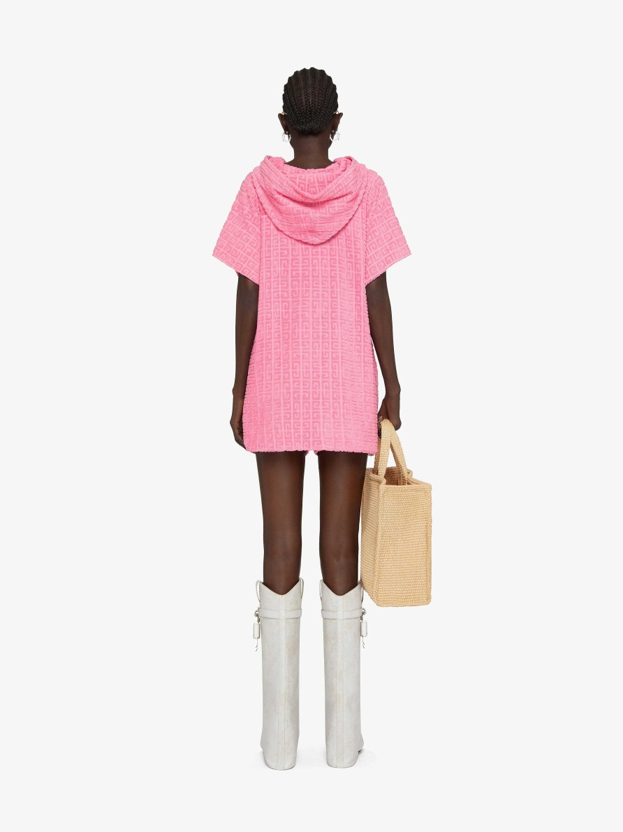 Women Givenchy Tops & Shirts | Poncho In 4G Cotton Towelling Jacquard Old Pink