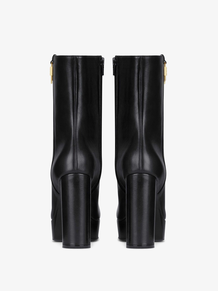 Women Givenchy Boots & Booties | G Lock Platform Ankle Boots In Leather Black