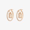 Women Givenchy Jewelry | 4G Earrings In Metal With Crystals Rose Gold